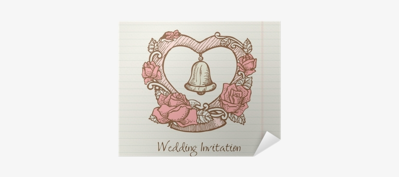 Hand Drawn Wedding Doodle Heart In Vector Poster • - Drawing, transparent png