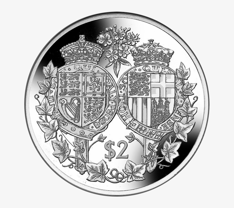 South Pacific Nation Celebrates Platinum Wedding Anniversary - Platinum Wedding Anniversary Coat Of Arms 2017 Silver, transparent png