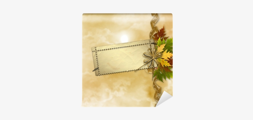 Autumn Background With Foliage And Grunge Papers Design - Envelope, transparent png