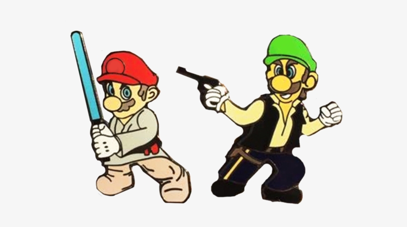 Mario Skywalker And Luigi Solo Hat Pins Misprints - Luigi, transparent png