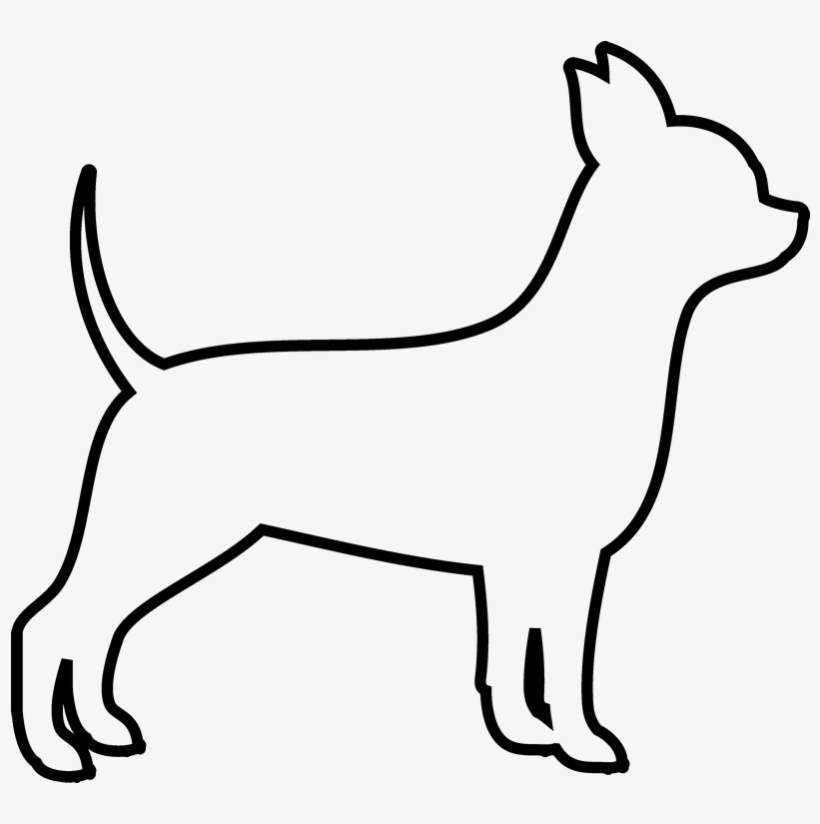 Chihuahua Rubber Stamp - Outline Of A Chihuahua, transparent png