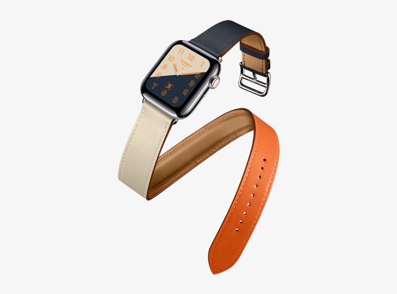 Double Tour Orange Craie Indigo Capecod 12 - Apple Watch 4 Vs 3, transparent png