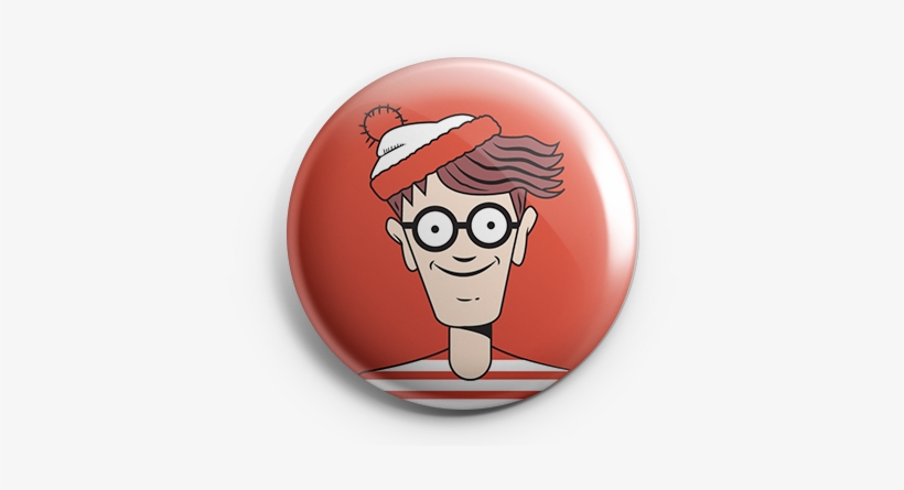 Waldo Button Pin - Cartoon, transparent png