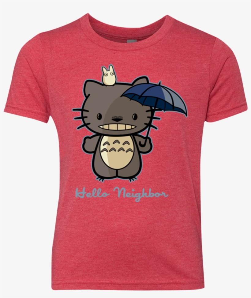 Hello Neighbor Youth Triblend T-shirt - Hello Kitty My Neighbor Totoro Anime Miyazaki Catbus, transparent png
