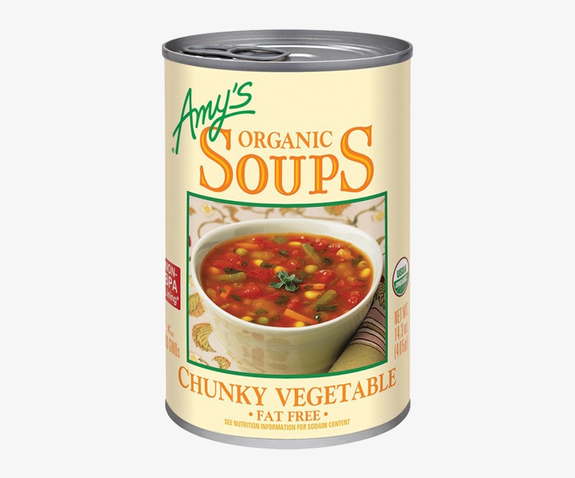 Amys Kitchen Soup Vegetable Chunky Organic Can-14 - Amy's Chunky Vegetable Soup, transparent png