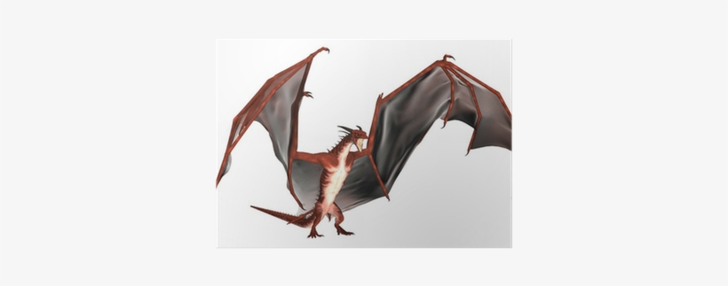 Red Dragon, 3d Rendered Red Fantasy Dragon Poster • - Dragon, transparent png