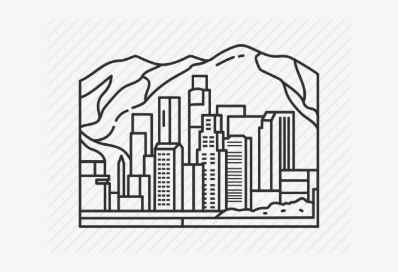 Drawn Skyline Los Angeles - Thumb, transparent png