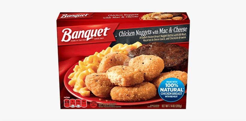 Chicken Nuggets With Mac & Cheese And Brownie - Banquet Chicken Nuggets And Mac And Cheese, transparent png