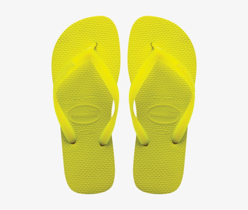 bright yellow flip flops