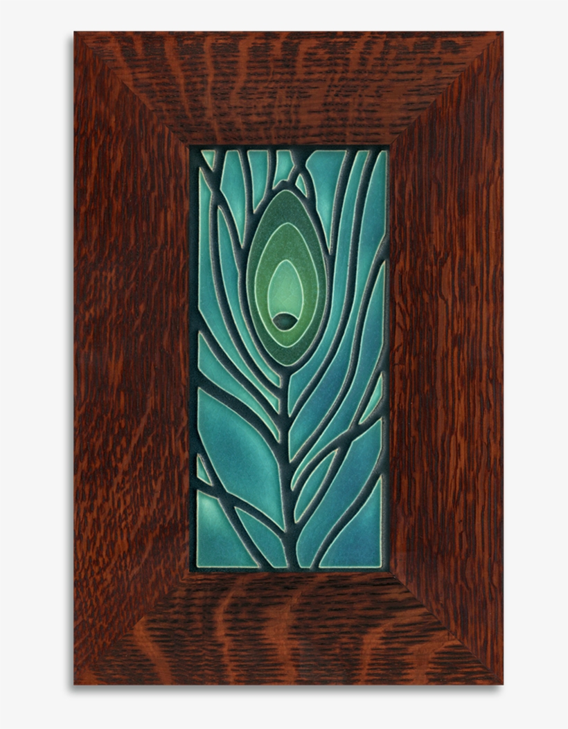 Motawi Peacock Feather In Dark Ocean - Tile, transparent png