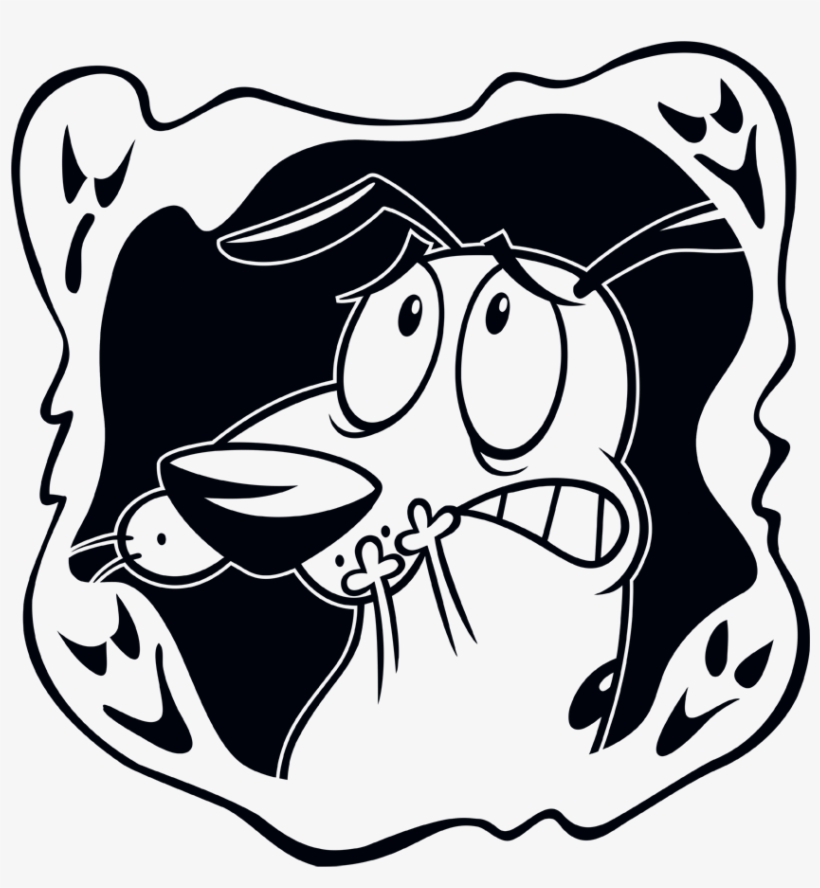 Courage The Cowardly Dog Ghost Frame Pullover Hoodie - Courage The