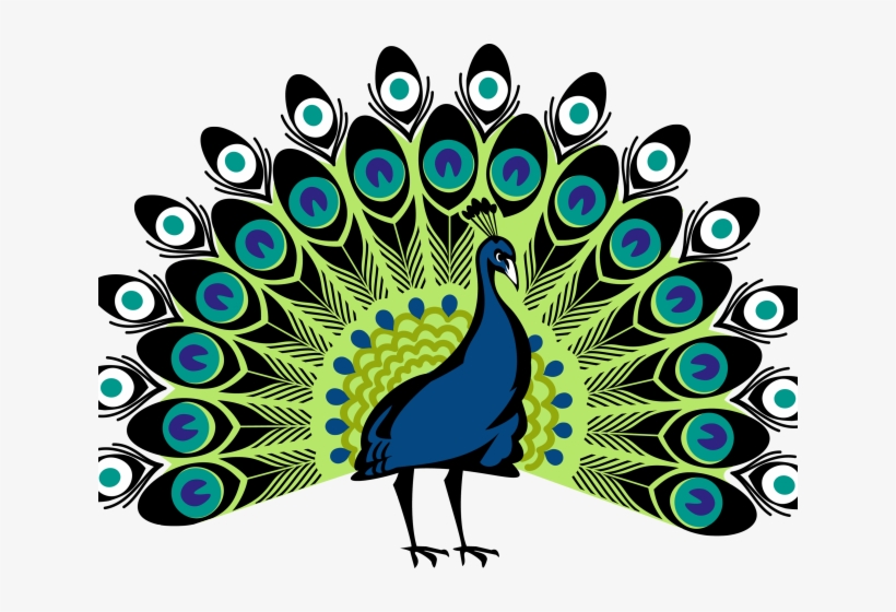 Peacock Clipart Png Format - Simple Colorful Peacock Drawing, transparent png
