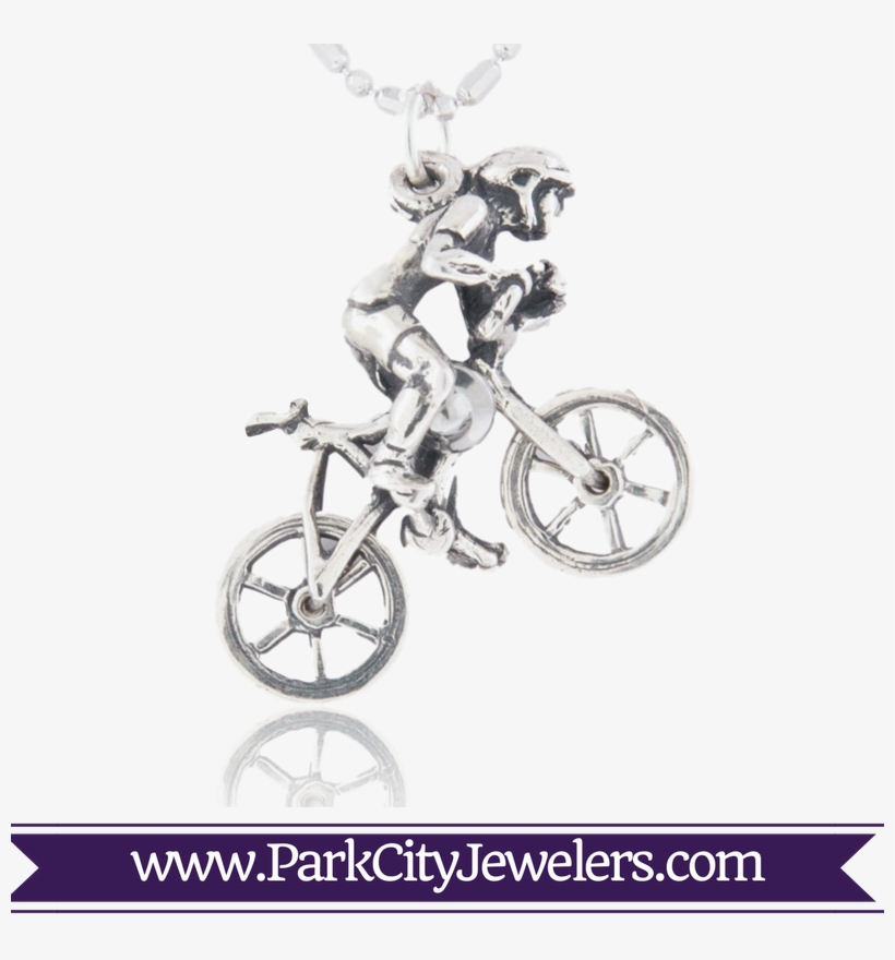 Mountain Bike Rider Charm - Hand Crafted Golf Earrings, transparent png