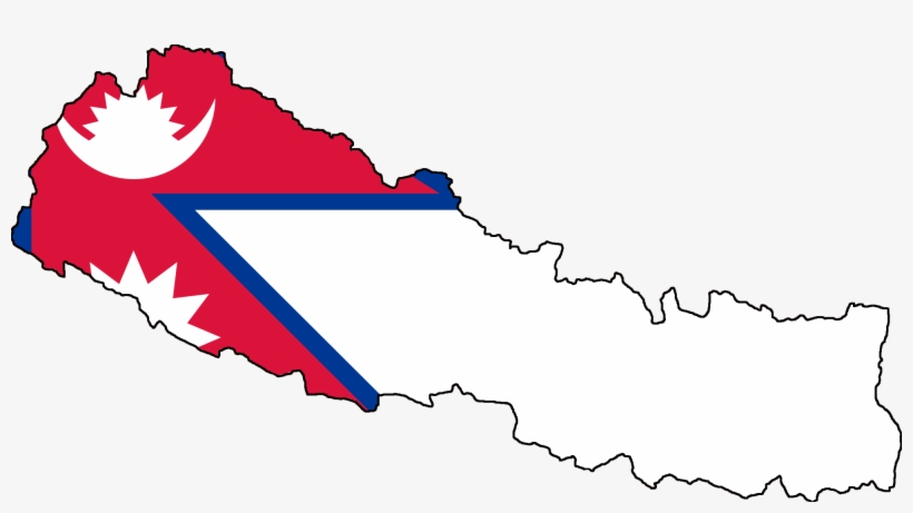 Nepal Stub - Nepal Map With Flag, transparent png