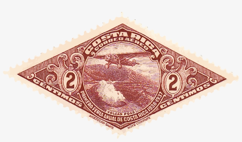 This Free Icons Png Design Of Costa Rica Airmail Stamp, transparent png