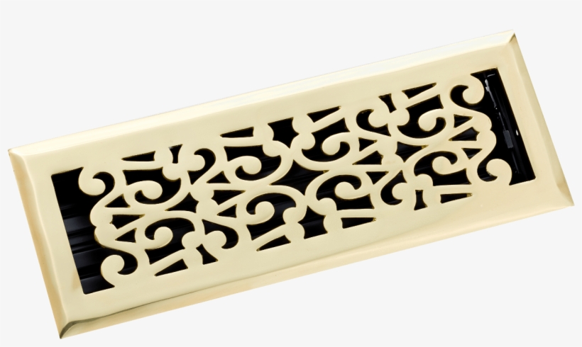 20239 Pb Scroll V=1475505625 - 4 In. X 14 In. Scroll Floor Register, Antique Pewter, transparent png