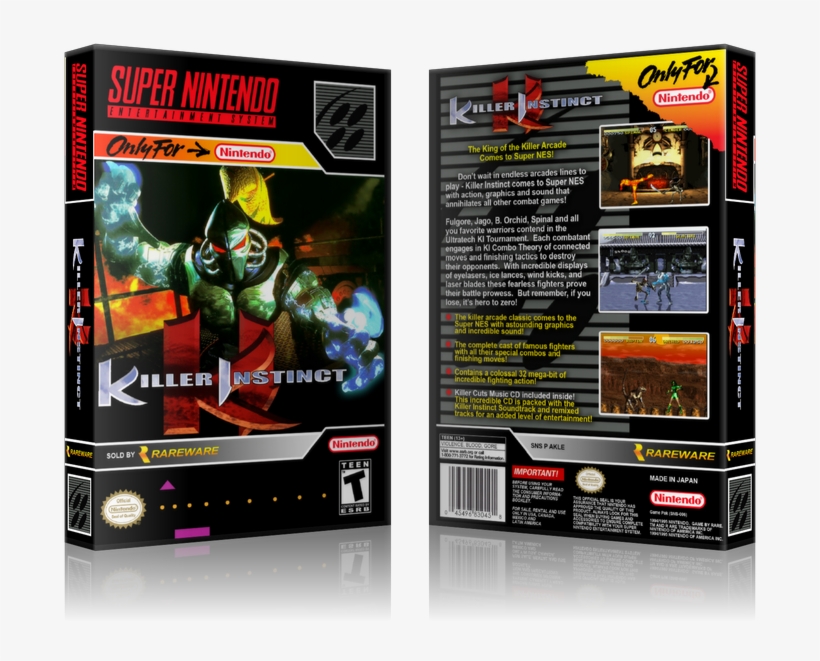 Killer Instinct Replacement Nintendo Snes Game Case - Batman Returns Snes Cover, transparent png