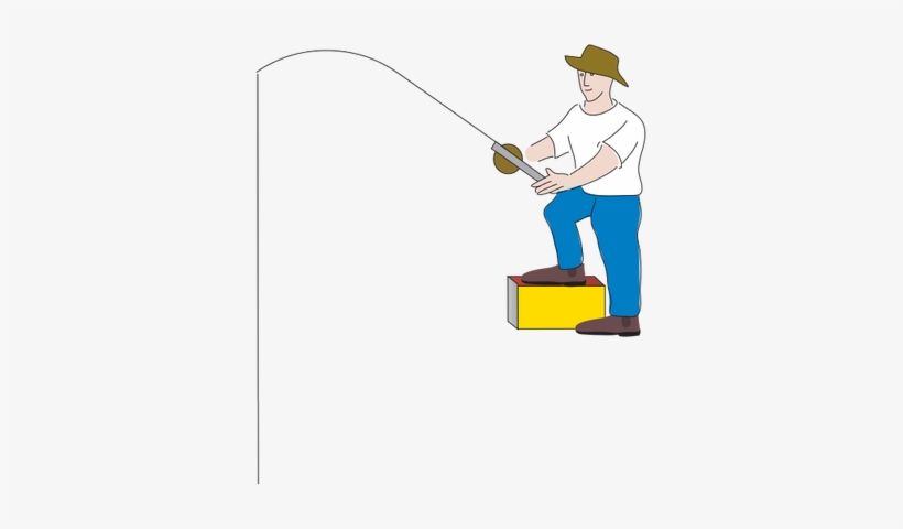 Man Fishing Black And White Stock - Fishing Man Cartoon Png, transparent png