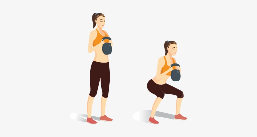 Kettlebell Goblet Squat, transparent png