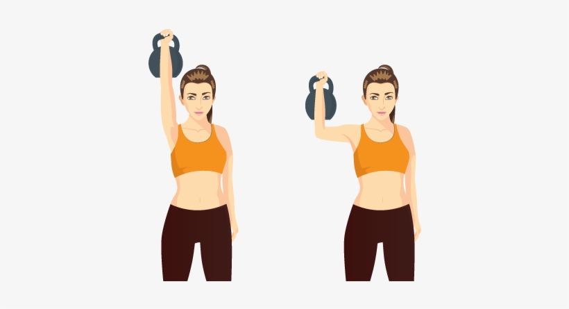 Kettlebell Overhead Press, transparent png