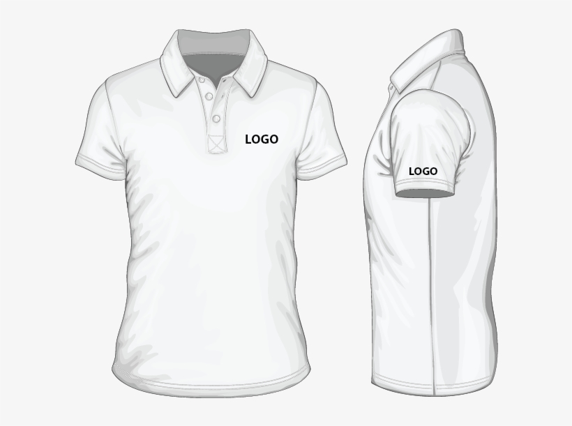 *light Colored Shirts With Black Logo Imprint - Polo With Logo On Sleeve, transparent png