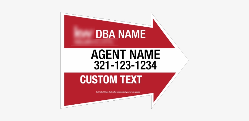 Keller Williams 24in 18in Arrow Directional 510px - Graphic Design, transparent png