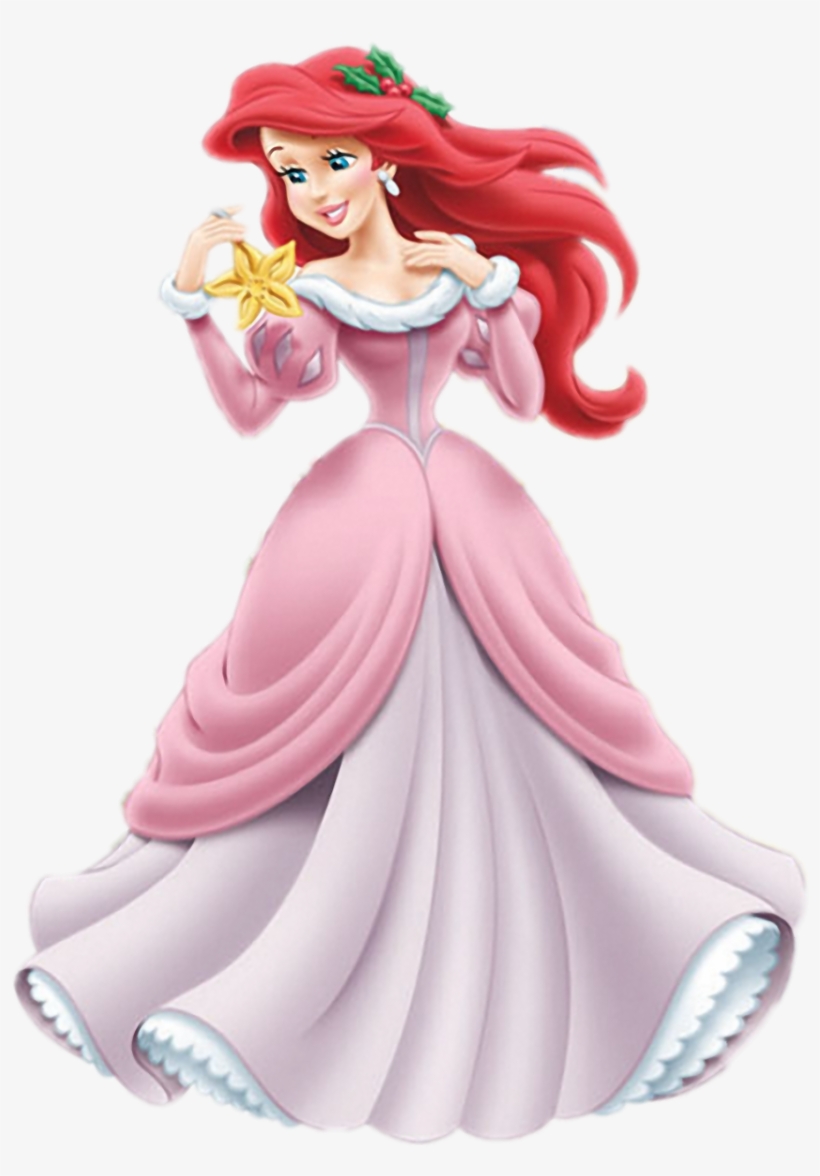 Ariel Holiday 01 - Disney Princess Christmas Ariel - 852x1181 PNG
