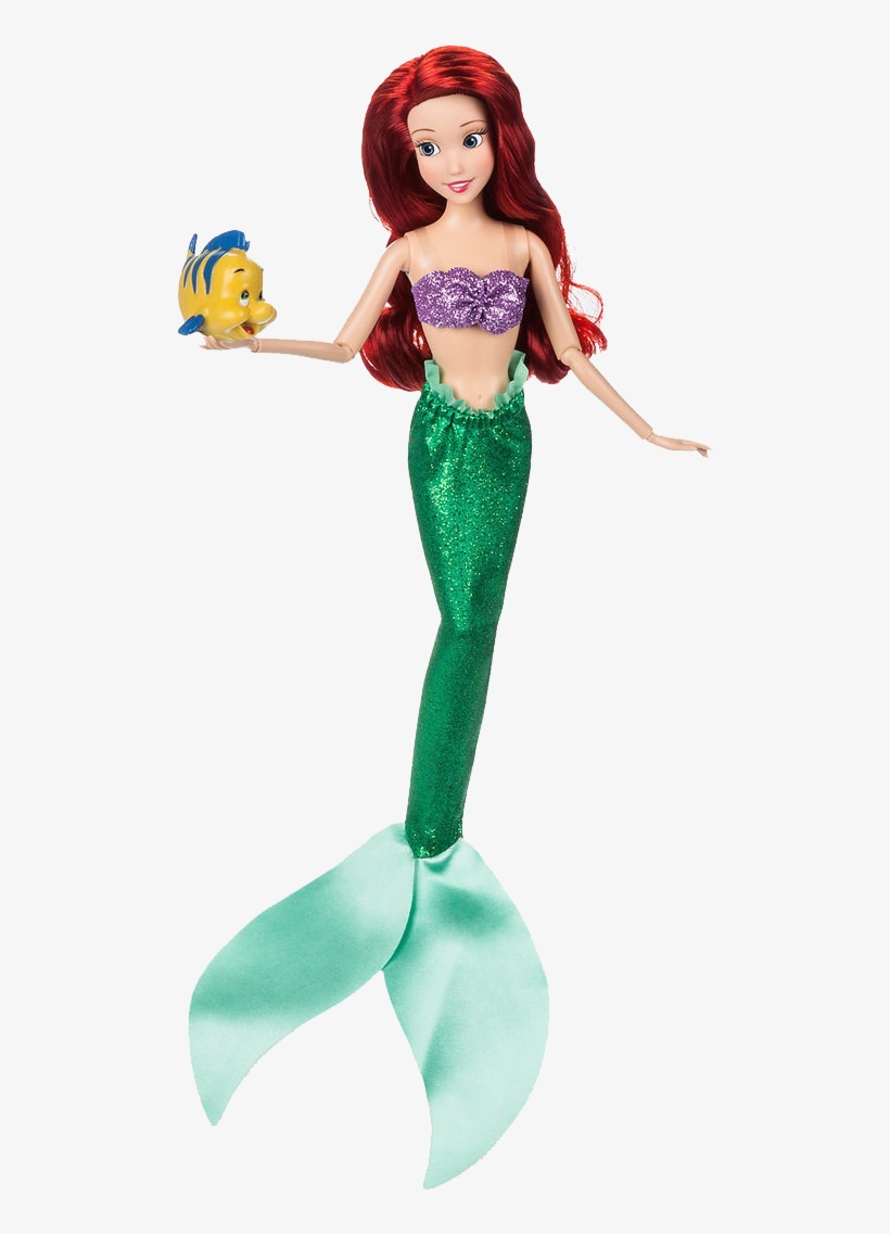 Bigbolo Ariel Classic Doll With Flounder Figure - 11, transparent png
