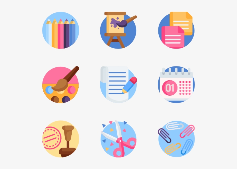 Stationery 50 Icons - Education Icon Png Color, transparent png