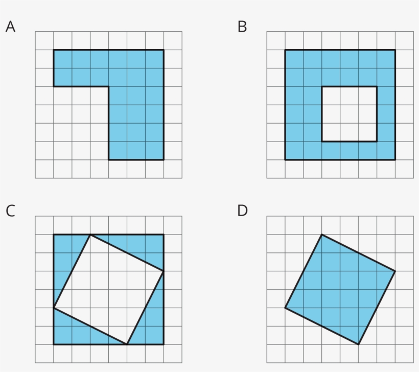 Four Figures, Each On A White Square Grid - Parallel, transparent png