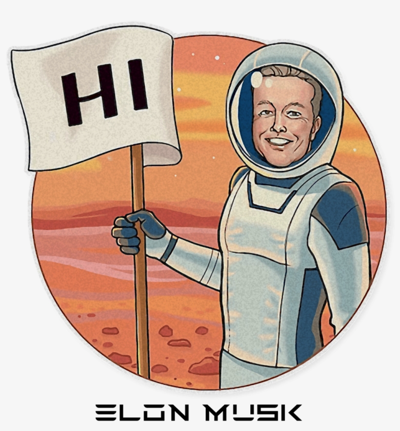 Elon Musk Telegram Sticker, transparent png