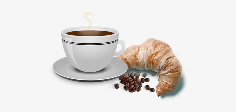 Home Coffee - Coffee And Croissant Png, transparent png