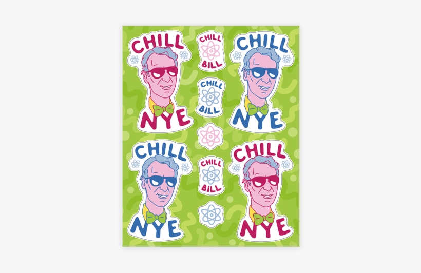It's Chill Nye The Science Guy Get Chill With The Cool - Sticker, transparent png