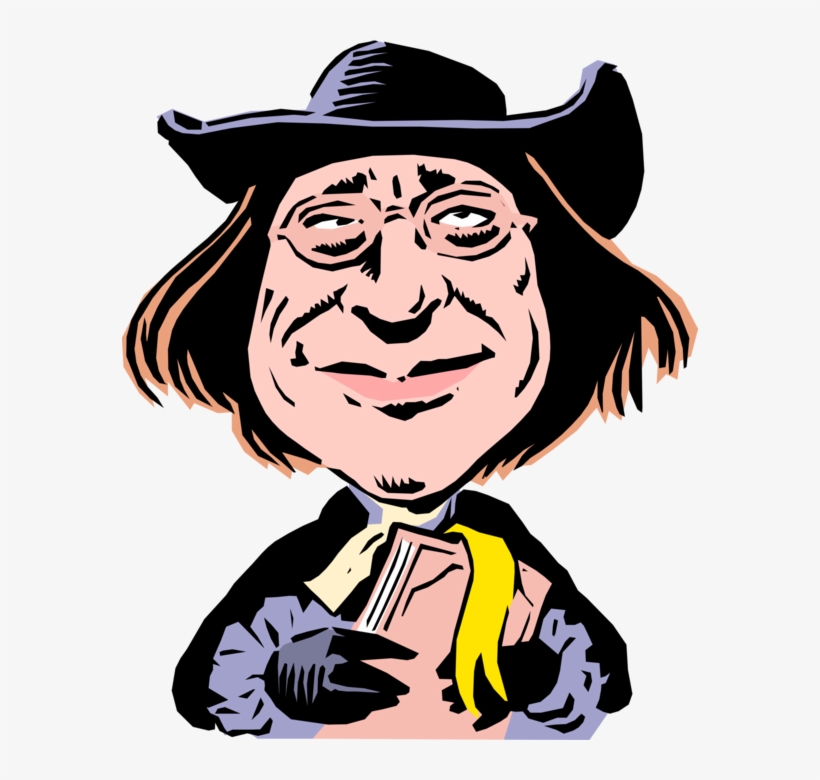 Vector Illustration Of Old West Preacher With Bible - Illustration, transparent png