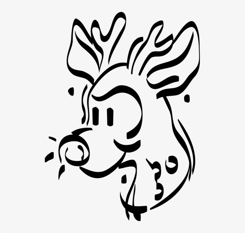 Vector Illustration Of Rudolph The Red Nosed Reindeer - Illustration, transparent png