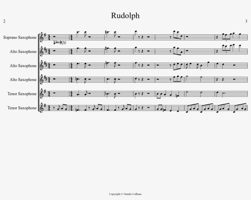 Rudolph Sheet Music Composed By 3 1 Of 6 Pages - Rudolph The Rednosed Reindeer Pdf, transparent png
