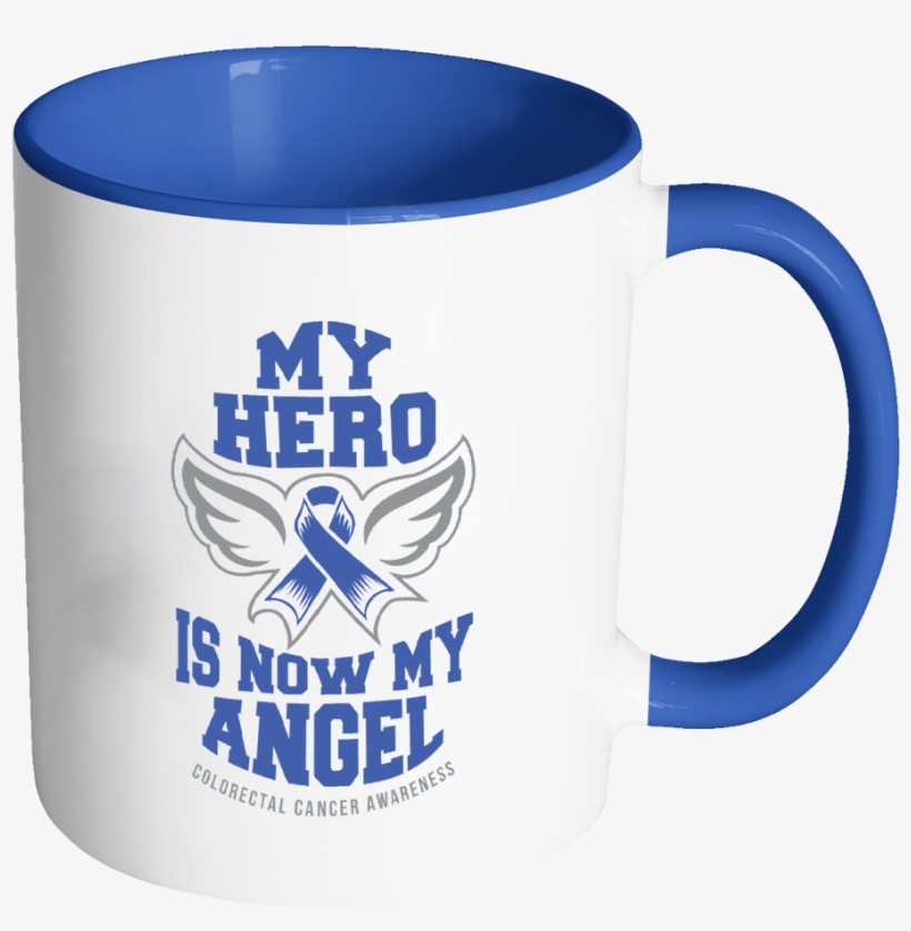 My Hero Is Now My Angel Colorectal Cancer Awareness - Cancer Ribbon Logo Colon, transparent png