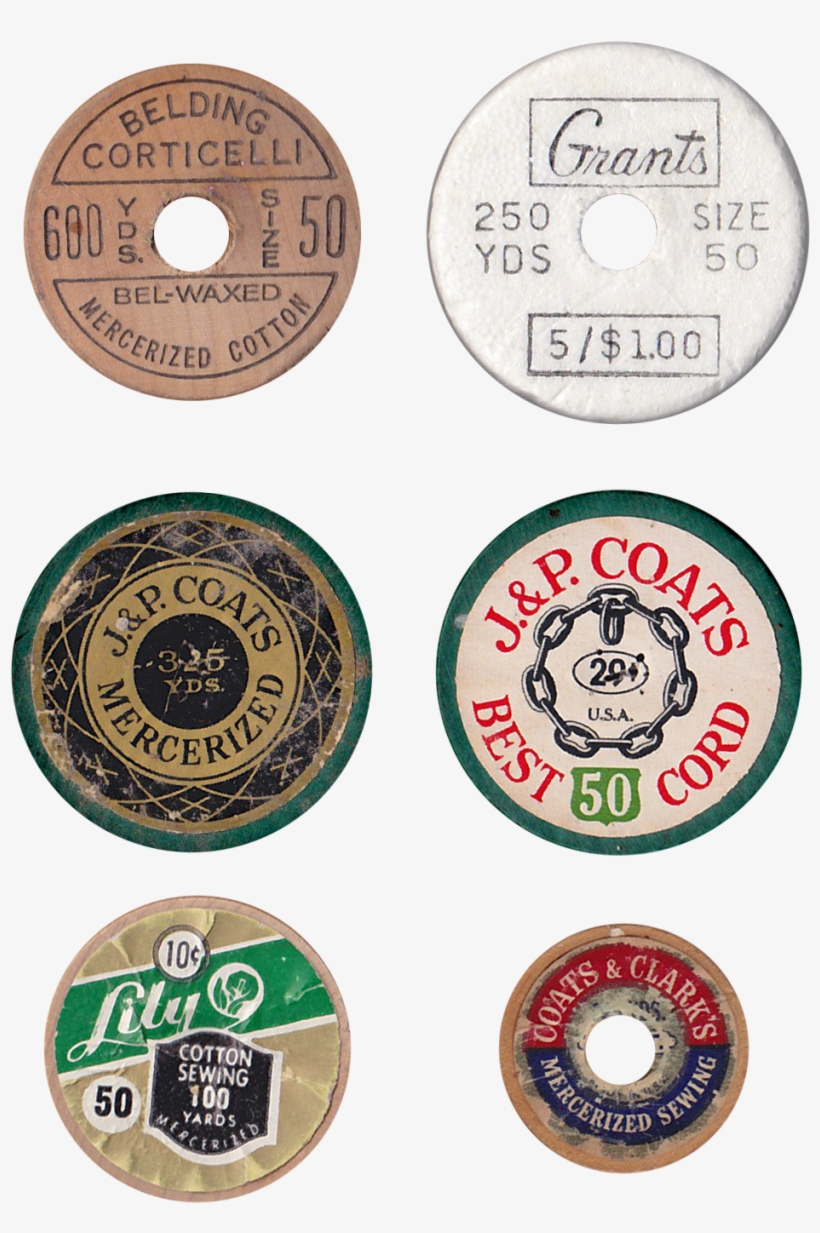Thread Spool Embellishments - Sewing Thread Vintage Spool Images Pinback Button Badges, transparent png
