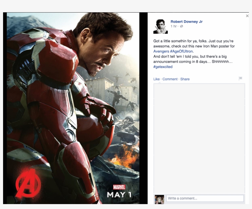 Robert Downey Jr Facebook - Robert Downey Jr Iron Man Avengers Age, transparent png