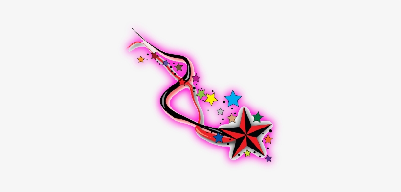 Falling Stars Clipart Heart - Shooting Star Designs Png, transparent png