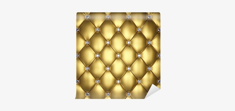 Golden Leather Upholstery With Diamond Buttons Wall - Diamond Wallpaper Hd Gold, transparent png