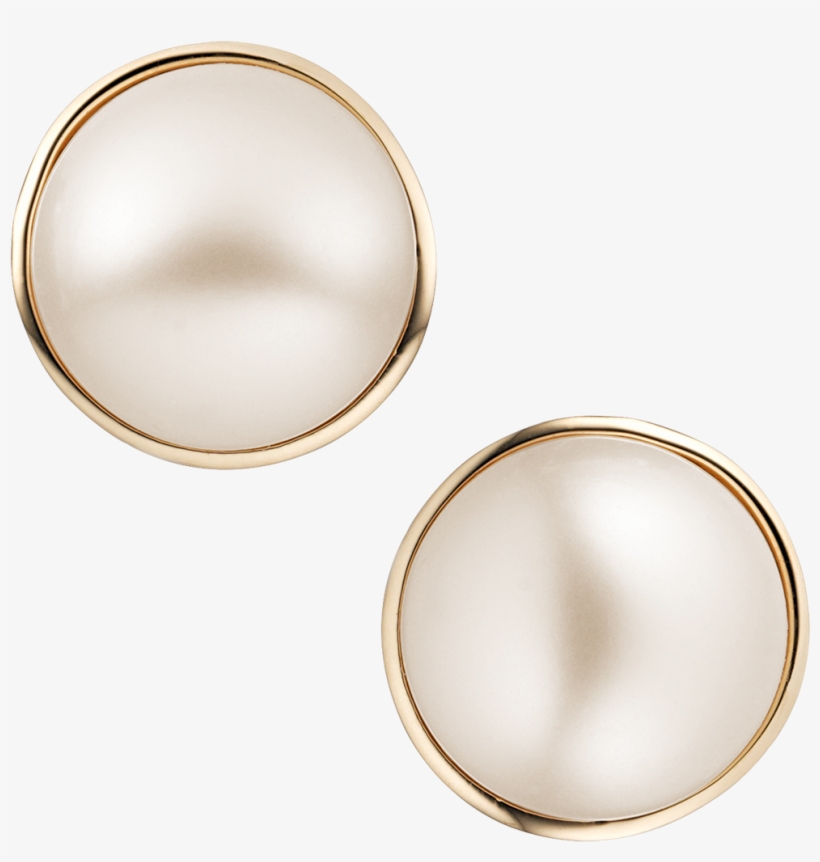 Clip On Cream Pearl Button Earrings - Pearl Button, transparent png