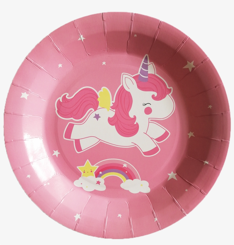 Eco Friendly 9 Inch Party Paper Plate Disposable - Unicorn, transparent png