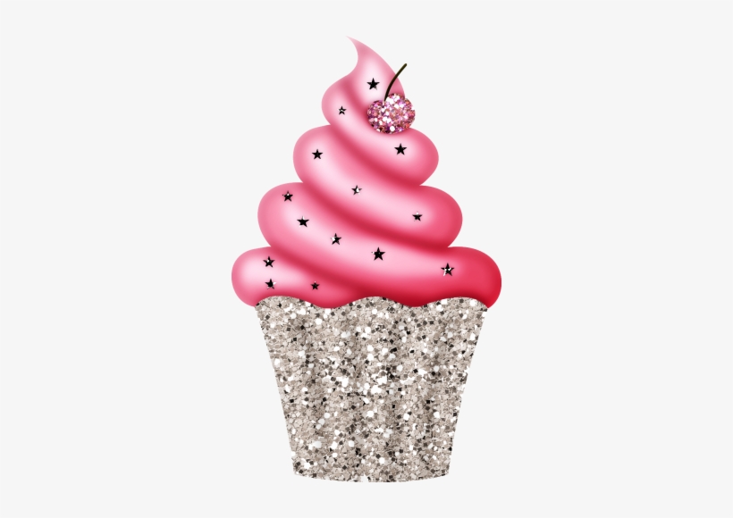 Cupcake Clipart Glitter - Glitter Cupcakes Clip Art, transparent png