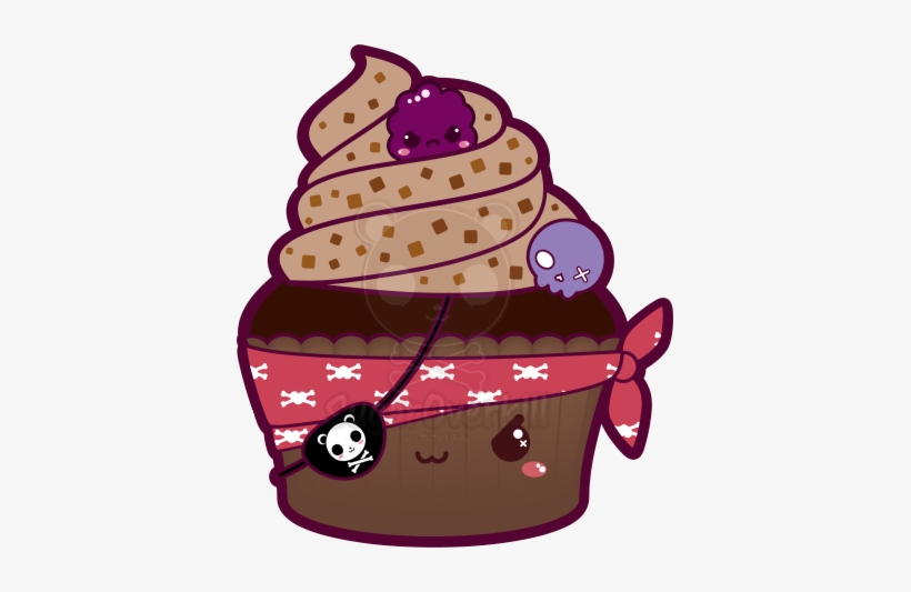 Cute Cupcakes - Kawaii Pirate Cupcake, transparent png