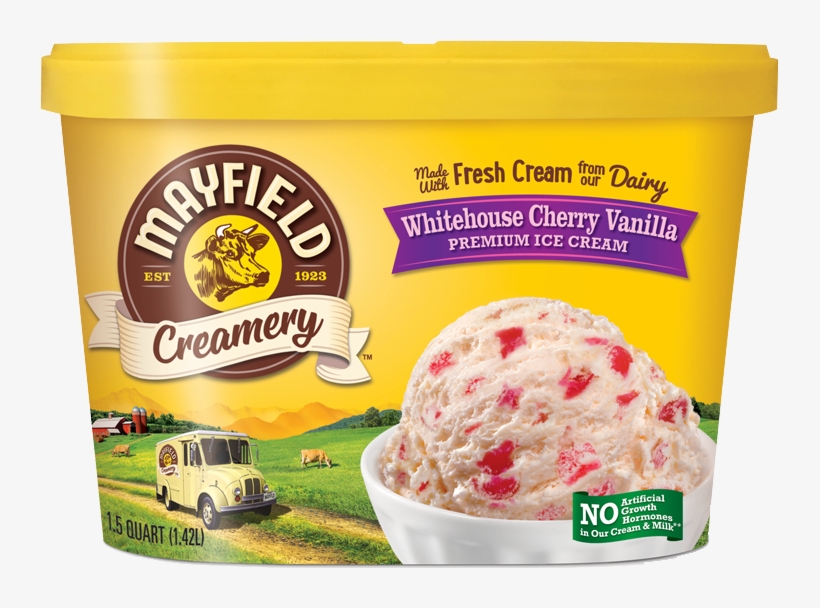 Whitehouse Cherry Vanilla - Mayfield Ice Cream Brown Cow, transparent png