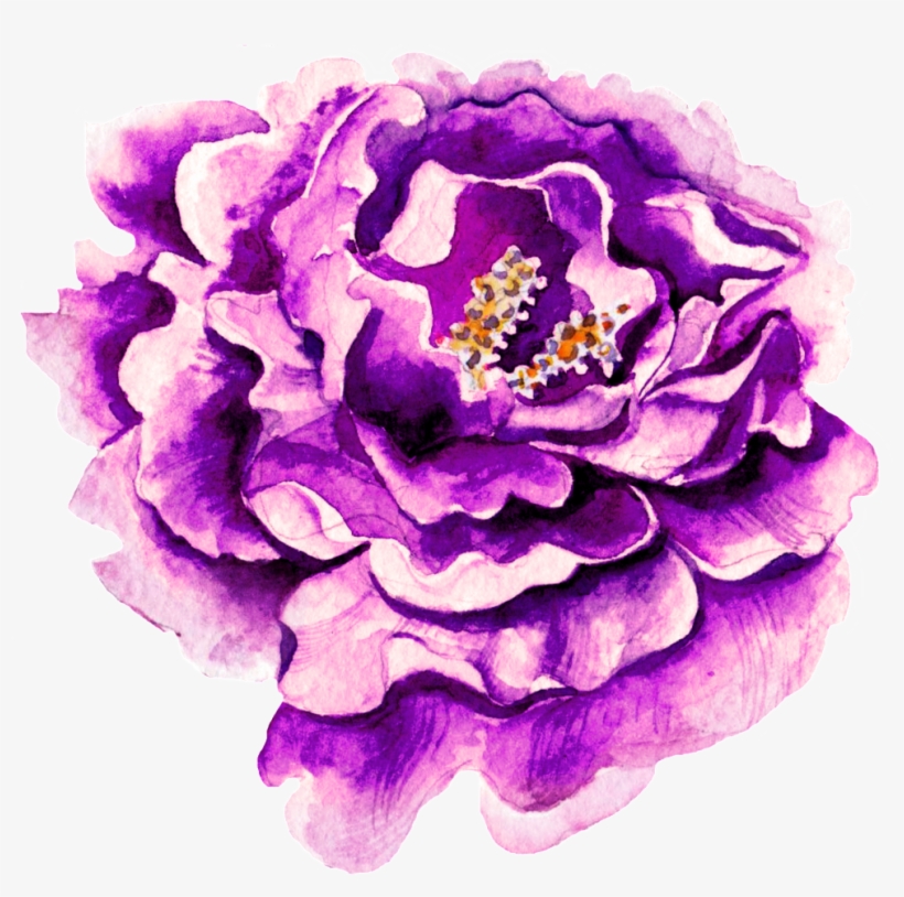 A Purple Watercolor Flower Transparent Png - Am Ende Steht Die Liebe, transparent png