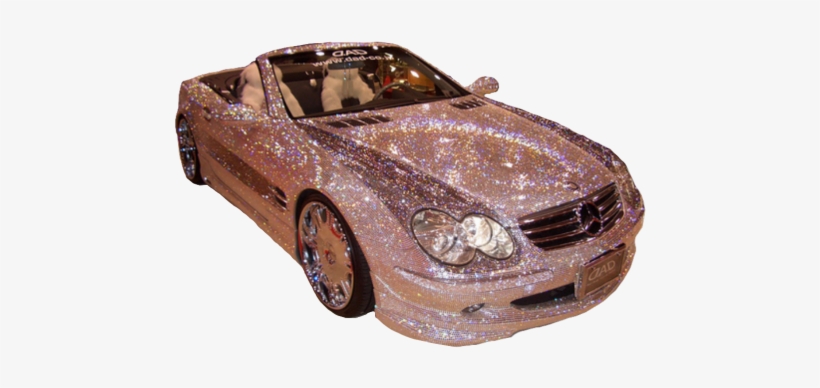Glitter Kawaii Pink Car Sparkle Png Transparent - Diamond Encrusted Mercedes, transparent png