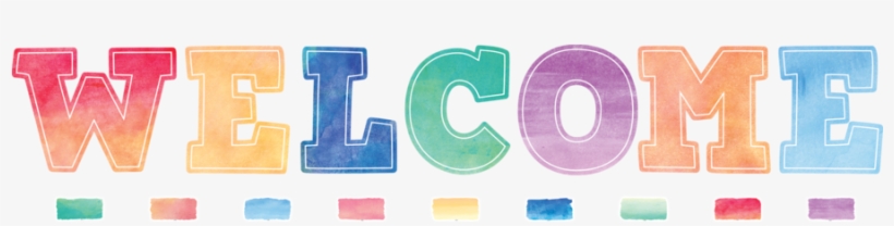 Tcr8190 Watercolor Welcome Bulletin Board Display Set - Welcome Watercolor, transparent png