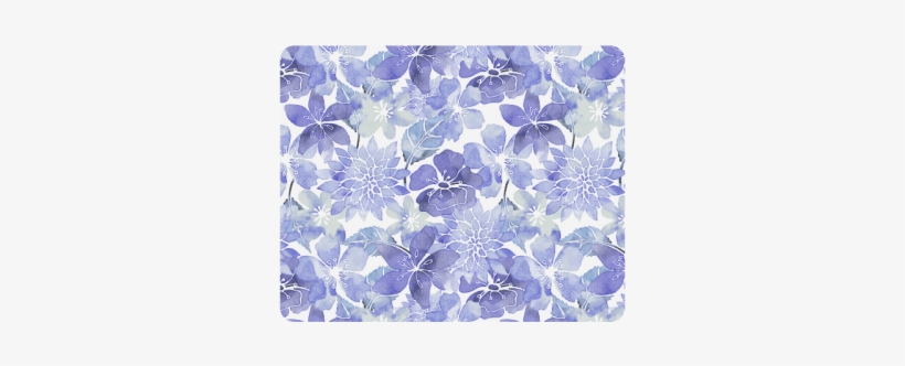 Blue Watercolor Flower Pattern Rectangle Mousepad - Blue Watercolor Flower, transparent png